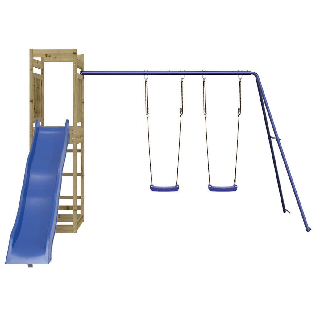 Outdoor Playset Brown, Blue Vacuum pressure impregnated pinewood
