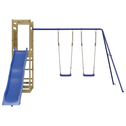 Outdoor Playset Brown, Blue Vacuum pressure impregnated pinewood