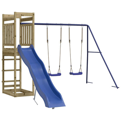 Outdoor Playset Brown, Blue Vacuum pressure impregnated pinewood