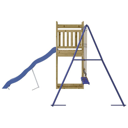 Outdoor Playset Brown, Blue Vacuum pressure impregnated pinewood