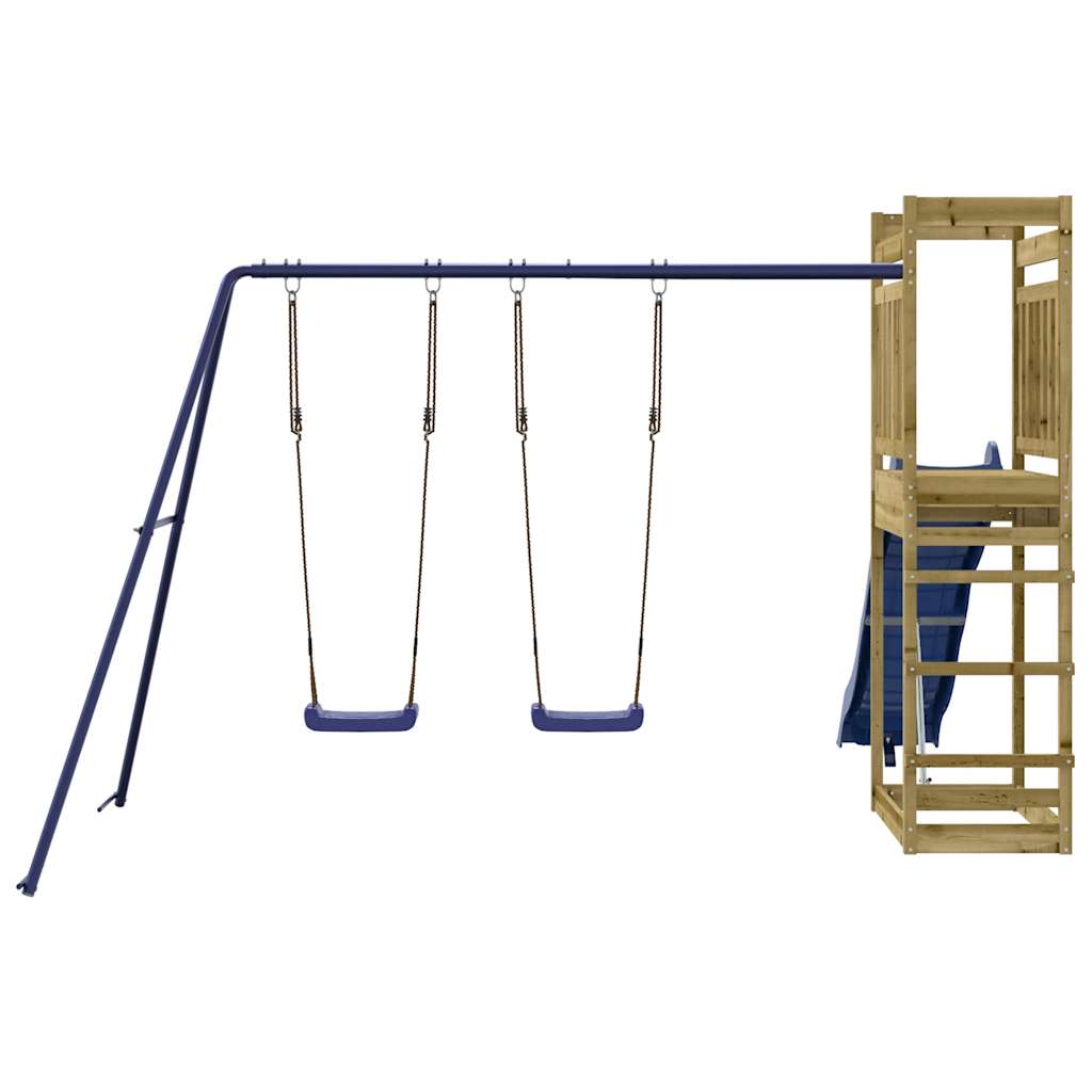 Outdoor Playset Brown, Blue Vacuum pressure impregnated pinewood