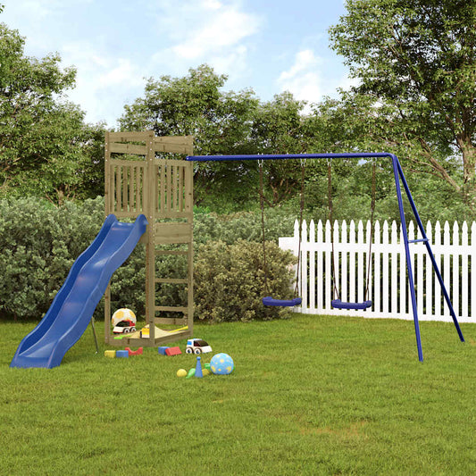 Outdoor Playset Brown, Blue Vacuum pressure impregnated pinewood