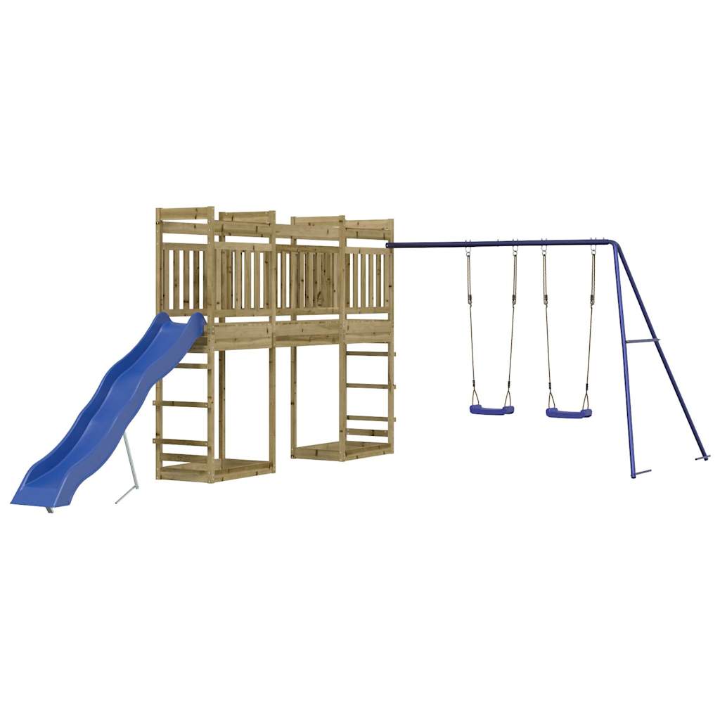 Outdoor Playset Brown Solid pine wood Large Durable