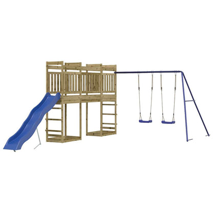 Outdoor Playset Brown Solid pine wood Large Durable