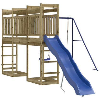 Outdoor Playset Brown Solid pine wood Large Durable