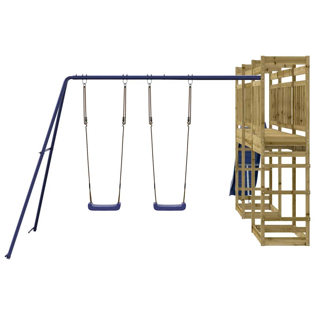 Outdoor Playset Brown Solid pine wood Large Durable
