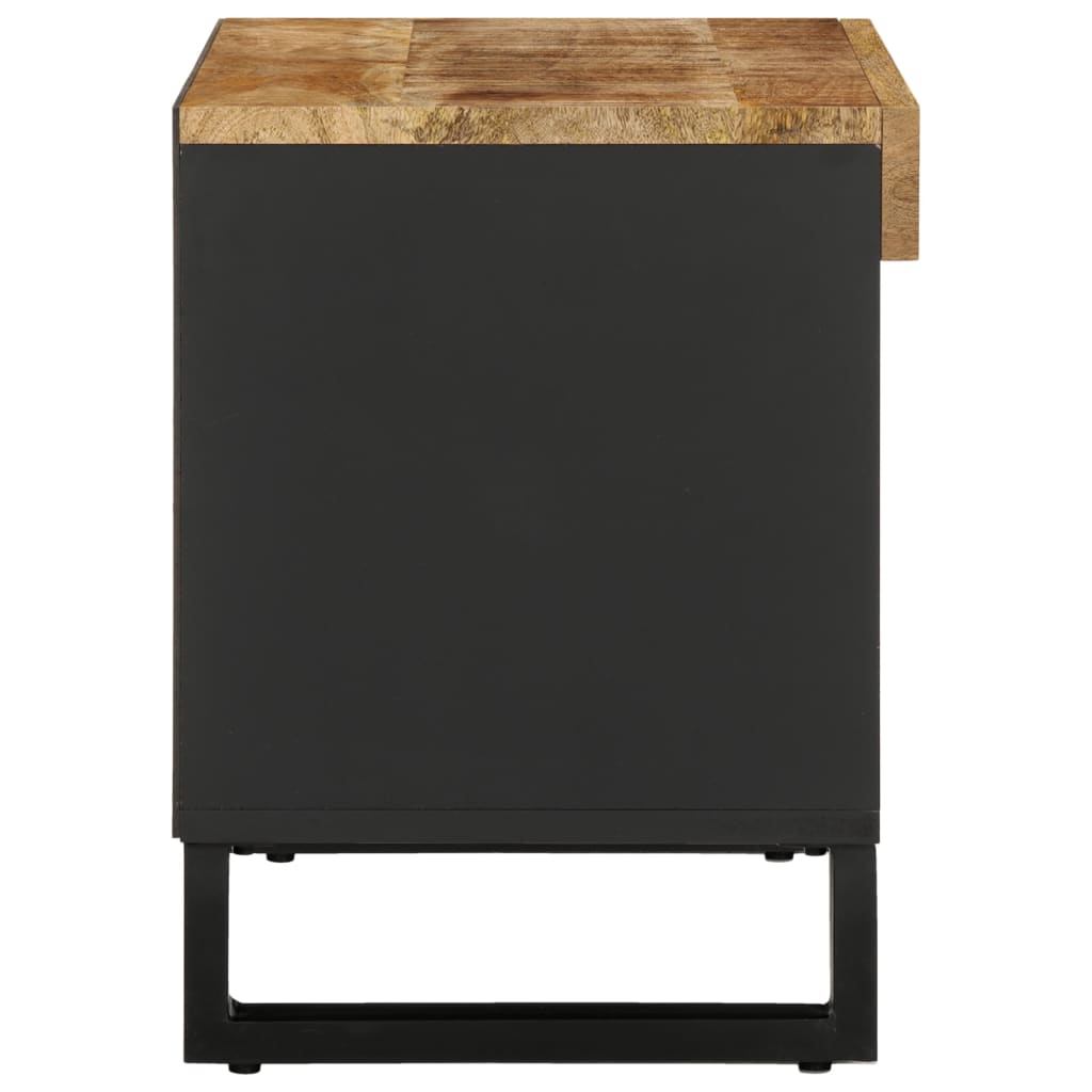 TV Cabinet Natural wood and black Solid mango wood, Iron Medium