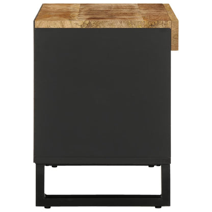 TV Cabinet Natural wood and black Solid mango wood, Iron Medium