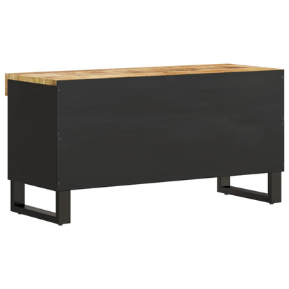 TV Cabinet Natural wood and black Solid mango wood, Iron Medium