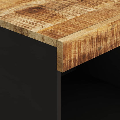 TV Cabinet Natural wood and black Solid mango wood, Iron Medium
