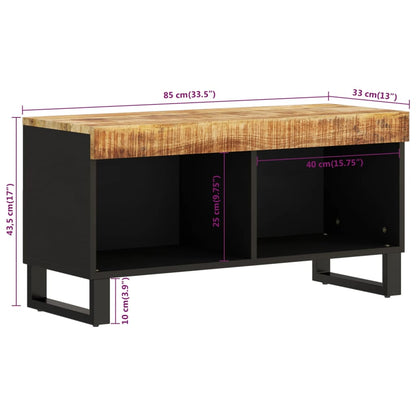 TV Cabinet Natural wood and black Solid mango wood, Iron Medium