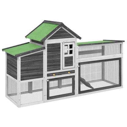 Chicken Coop Grey Solid pine wood, plywood Large Chicken Coop