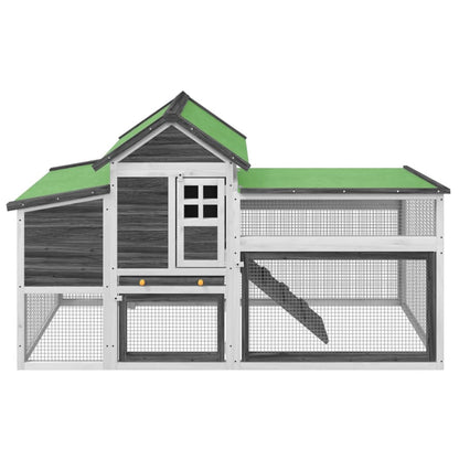 Chicken Coop Grey Solid pine wood, plywood Large Chicken Coop