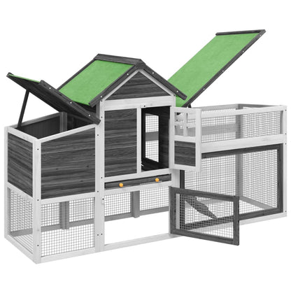 Chicken Coop Grey Solid pine wood, plywood Large Chicken Coop