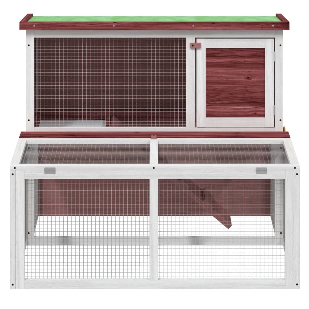 Rabbit Hutch Mocha, White, Green Solid Pine Wood, Plywood