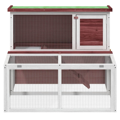 Rabbit Hutch Mocha, White, Green Solid Pine Wood, Plywood