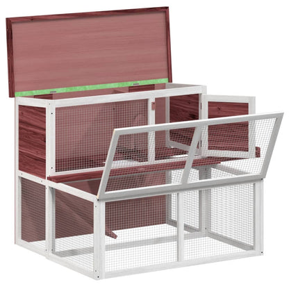 Rabbit Hutch Mocha, White, Green Solid Pine Wood, Plywood