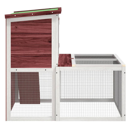 Rabbit Hutch Mocha, White, Green Solid Pine Wood, Plywood