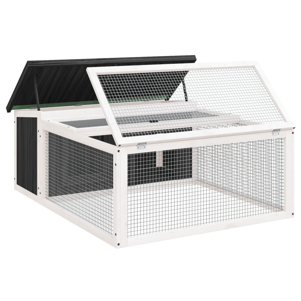 Rabbit Hutch Grey Solid pine wood, plywood, wire mesh