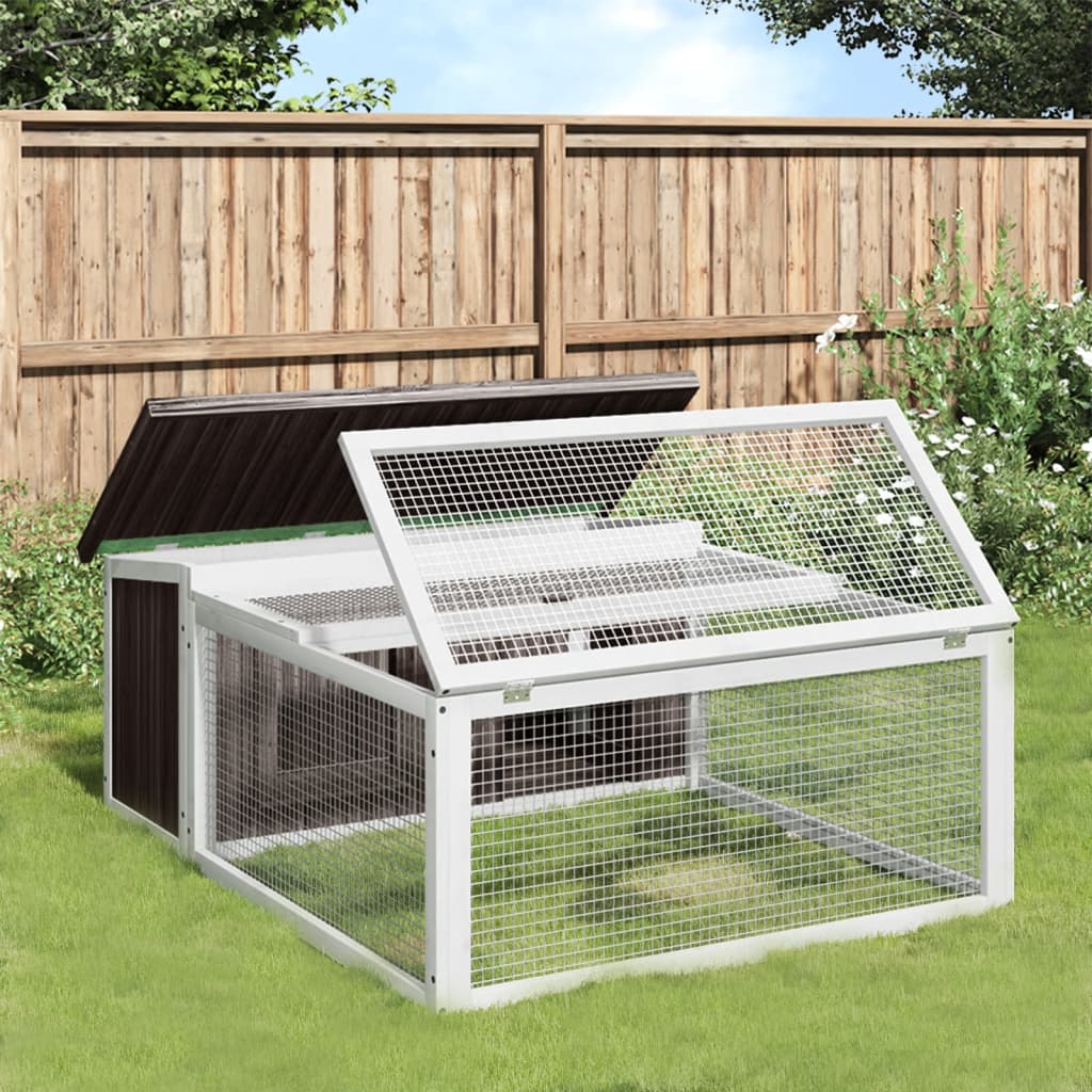 Rabbit Hutch Grey Solid pine wood, plywood, wire mesh