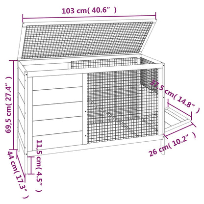 Rabbit Hutch Mocha Solid Pine Wood 40.6 x 17.3 x 27.4 in