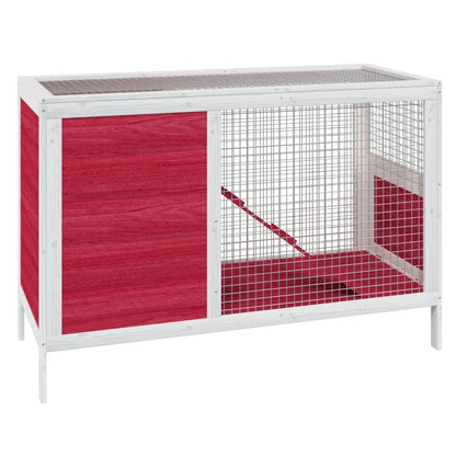 Rabbit Hutch Red Solid Pine Wood Medium