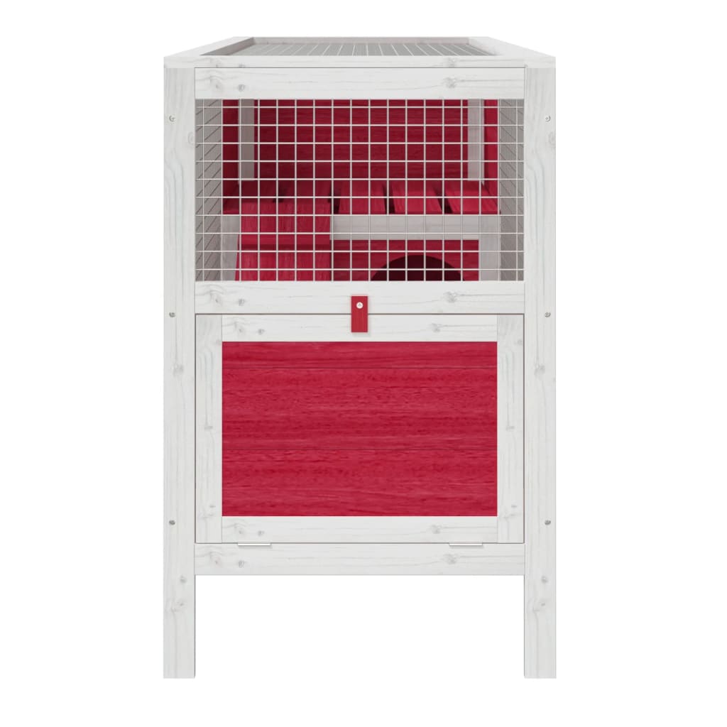 Rabbit Hutch Red Solid Pine Wood Medium