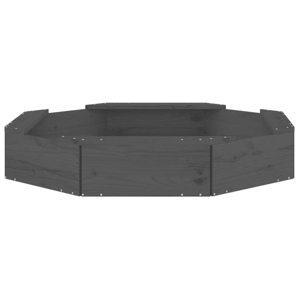 Sandbox Grey Solid pine wood 43.7 x 43.7 x 7.9 in Durable