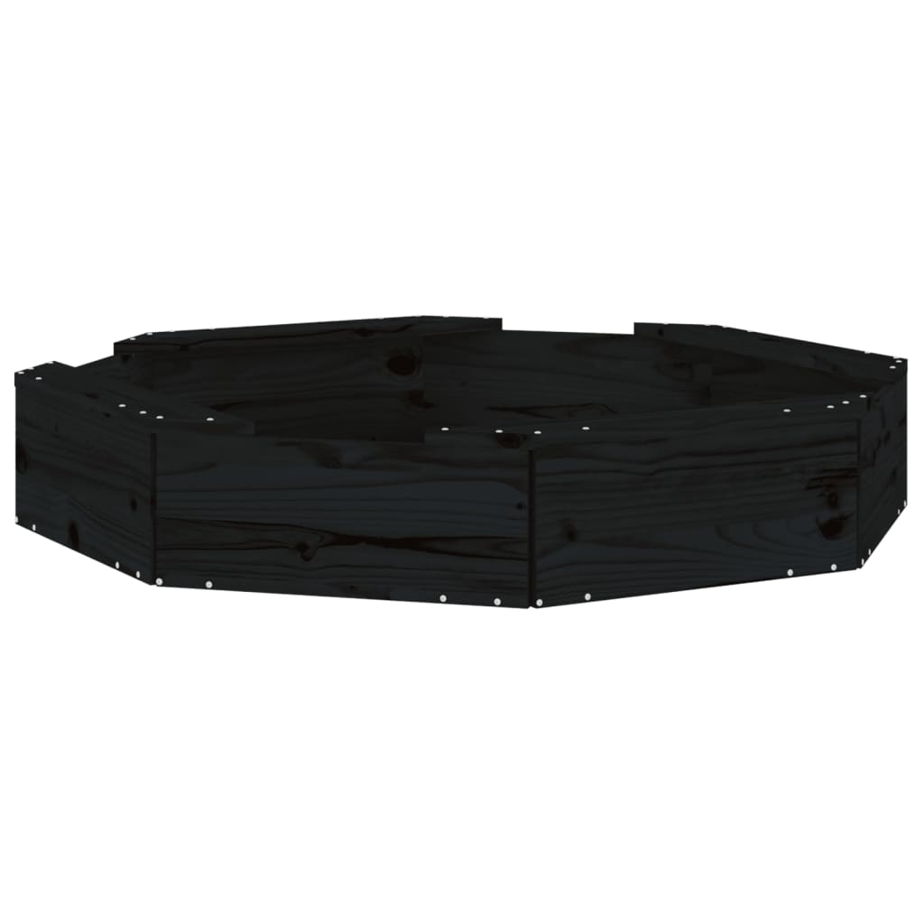 Sandbox Black Solid pine wood Medium Seats Many Sandbox