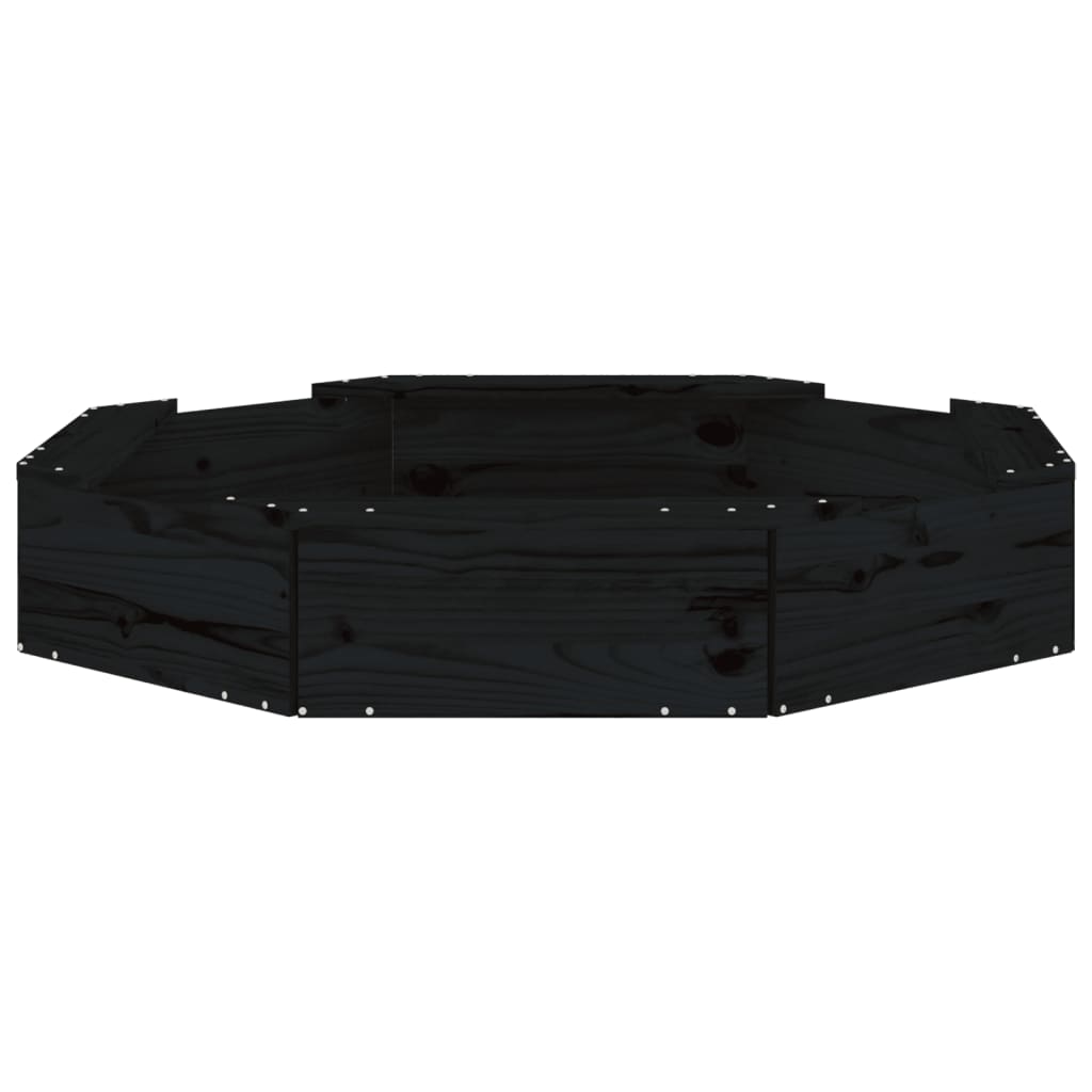 Sandbox Black Solid pine wood Medium Seats Many Sandbox