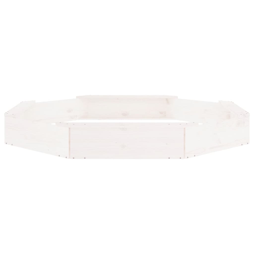 Sandbox White Solid Pine Wood Kids'size Durable Octagonal