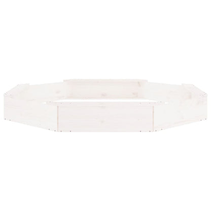 Sandbox White Solid Pine Wood Kids'size Durable Octagonal