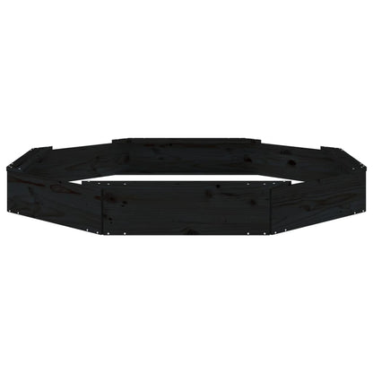 Sandbox Black Solid pine wood Large Seats Many Sandpit