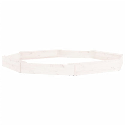 Sandbox White Solid pine wood Large Durable Sandpit Octagonal