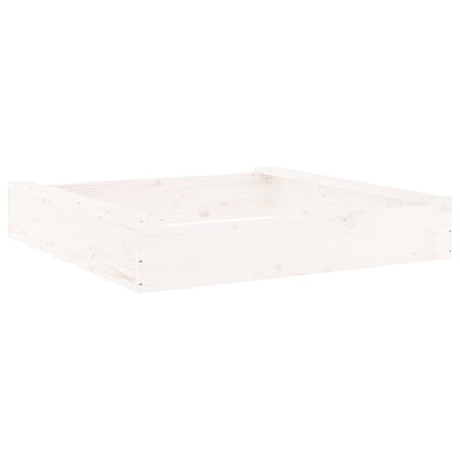 Sandbox White Solid pine wood Medium Sandbox Square Rustic