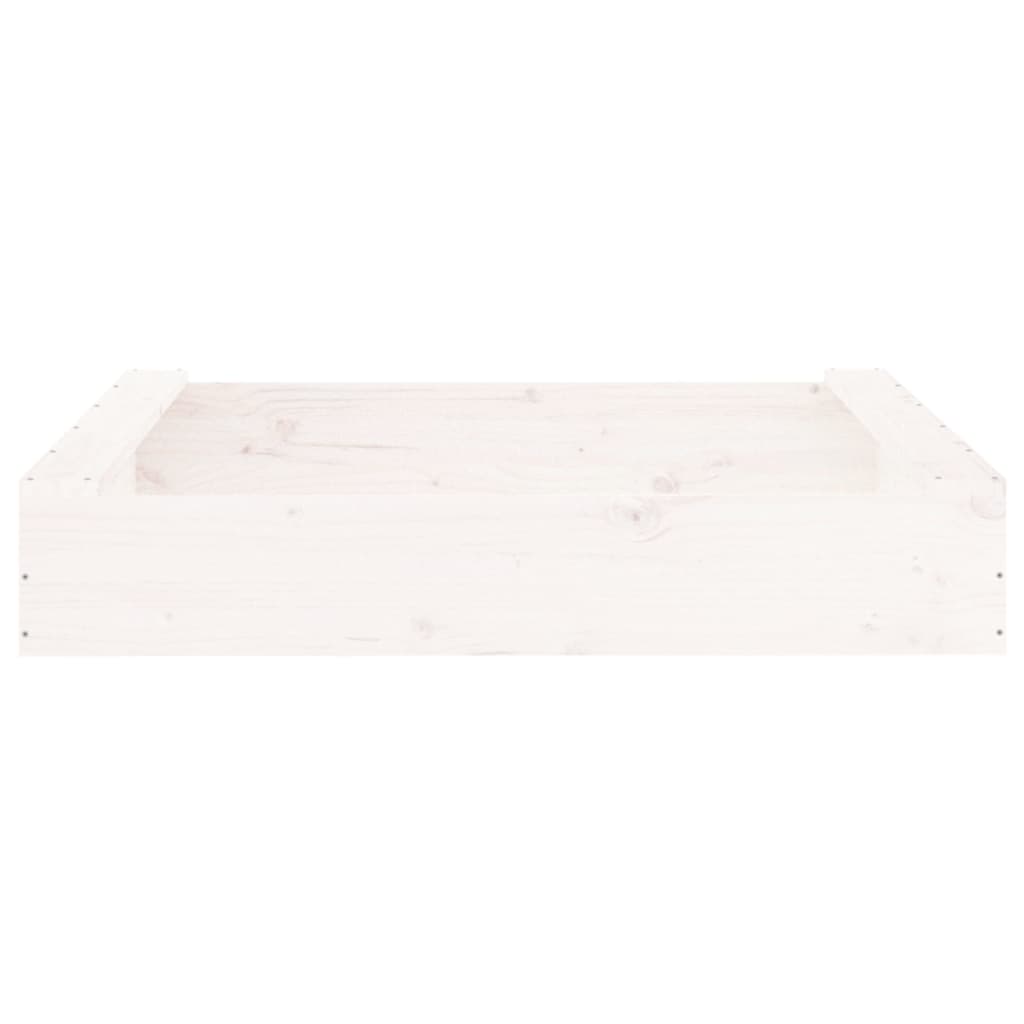 Sandbox White Solid pine wood Medium Sandbox Square Rustic