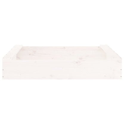 Sandbox White Solid pine wood Medium Sandbox Square Rustic