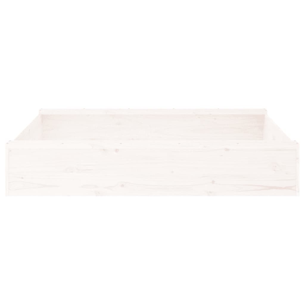 Sandbox White Solid pine wood Medium Sandbox Square Rustic