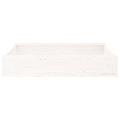 Sandbox White Solid pine wood Medium Sandbox Square Rustic