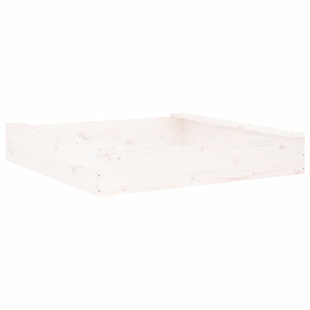 Sandbox White Solid pine wood Medium Sandbox Square Rustic