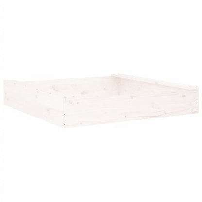 Sandbox White Solid pine wood Medium Sandbox Square Rustic