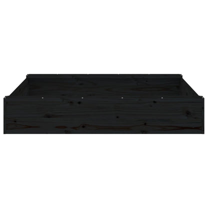 Sandbox Black Solid Pine Wood Medium Durable Square Rustic