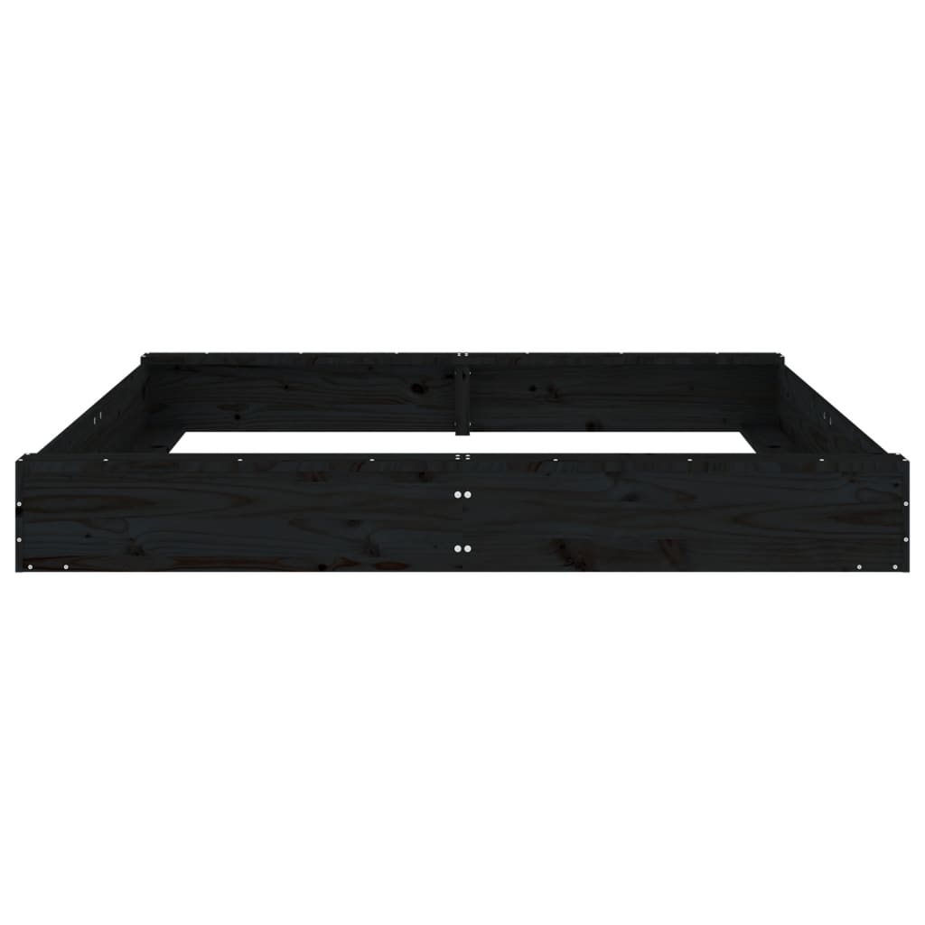 Sandbox Black Solid pine wood 63 in x 63 in x 7.9 in Seats 2