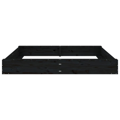 Sandbox Black Solid pine wood 63 in x 63 in x 7.9 in Seats 2