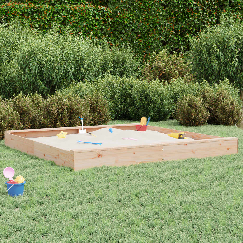 Sandbox Natural Pine Solid Pine Wood Large Durable Sandpit