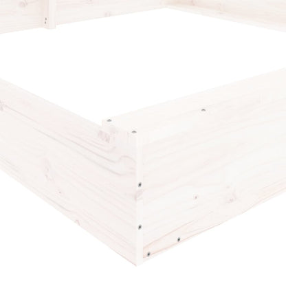 Sandbox White Solid Pinewood 78.7 x 78.7 x 7.9 in Sandbox