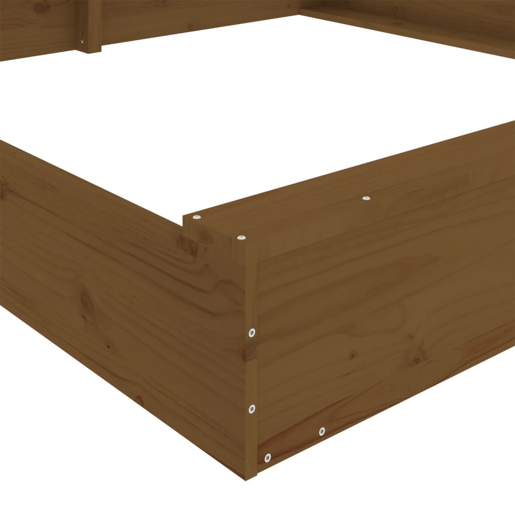 Sandbox Honey brown Solid pine wood 78.7 x 78.7 in Expandable