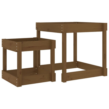 Sand Table Honey brown Solid pine wood Large and small Stackable