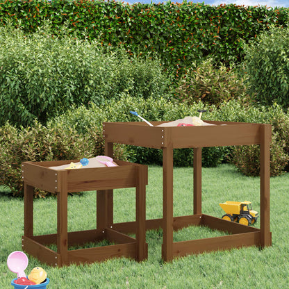 Sand Table Honey brown Solid pine wood Large and small Stackable