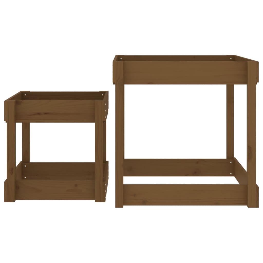 Sand Table Honey brown Solid pine wood Large and small Stackable